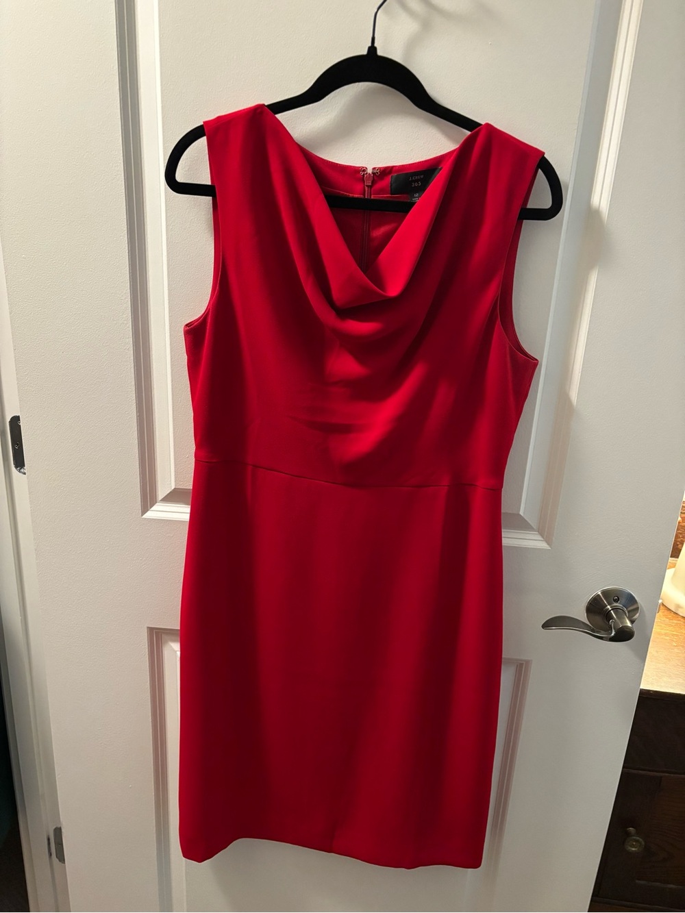 J. Crew Red Cowl-Neck Dress